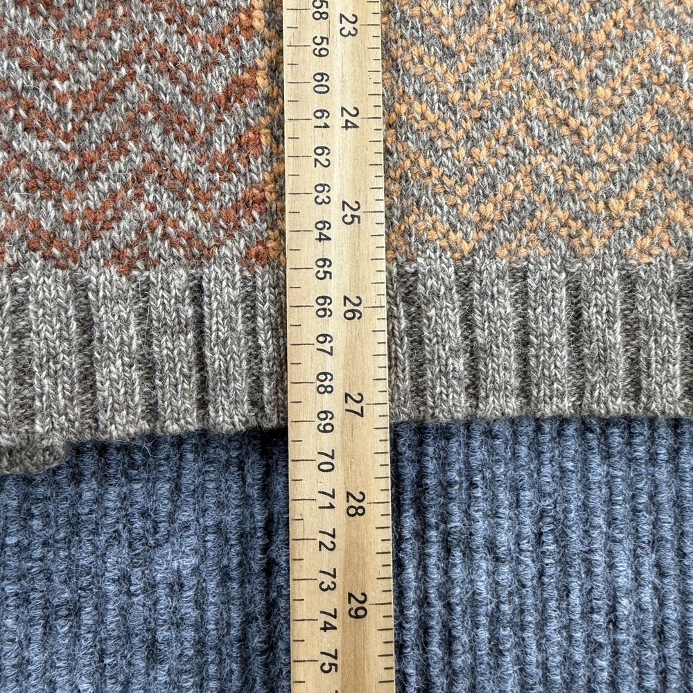 Woolrich‎ Sweater Vest Womens Large Multi Color Lambswool Chevron Knit Patchwork - Picture 11 of 12